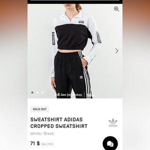 Adidas originals cropped sweatshirt